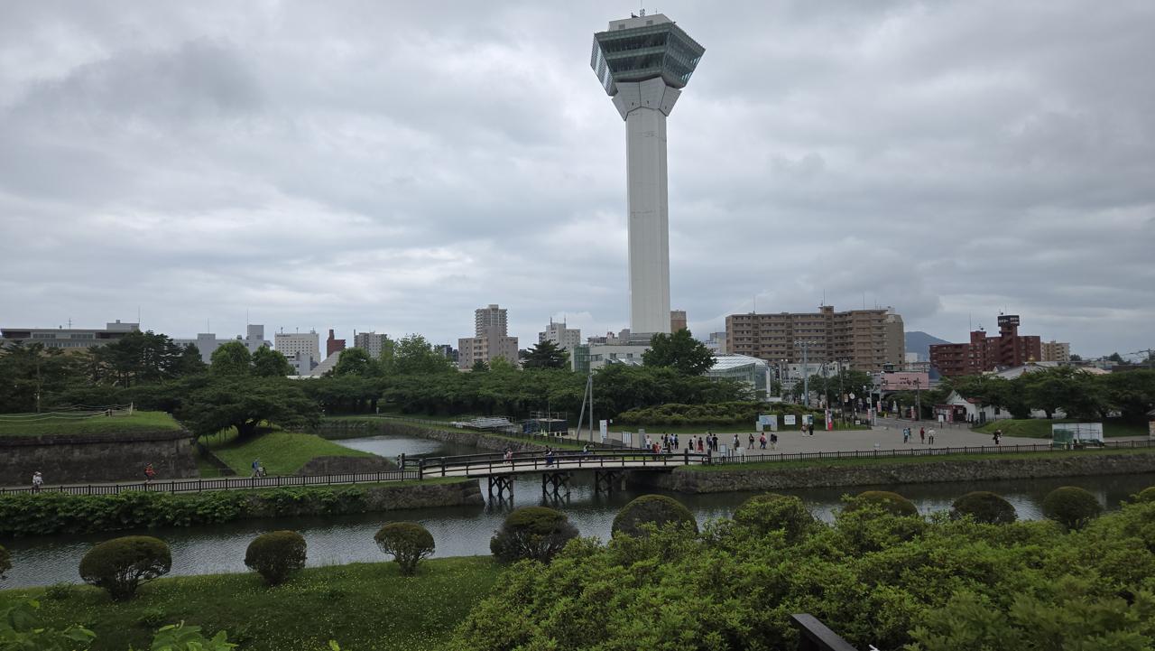 A picture of the tower from the park. A picture of the tower from the park.